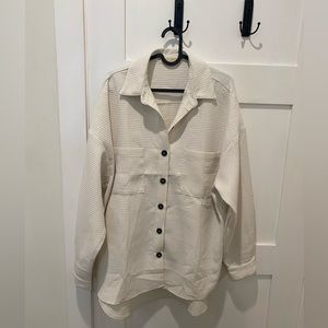 Stitch and Feather Waffled Button Down